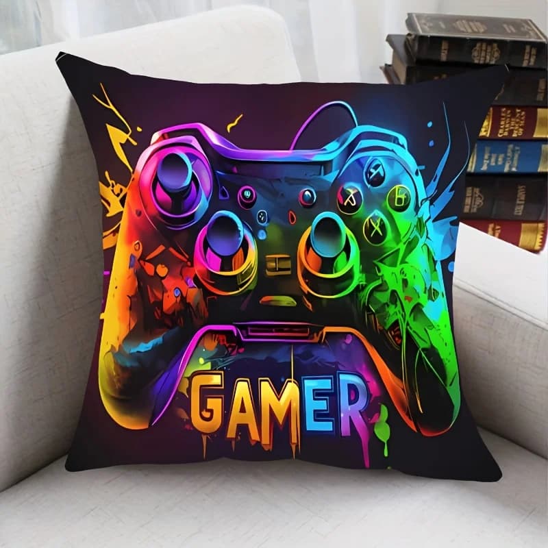 VIKAMA gaming headphone cushion cover, punk style gaming cushion lining, suitable for gaming chairs and living room decorations