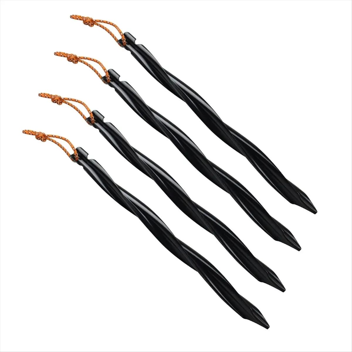 (ABKM) 8x Picchetti per Tenda da Esterno da 25 cm con Borsa Portaoggetti, Chiodi Antivento, Accessori da Campeggio, Fissaggio Tenda, Neri