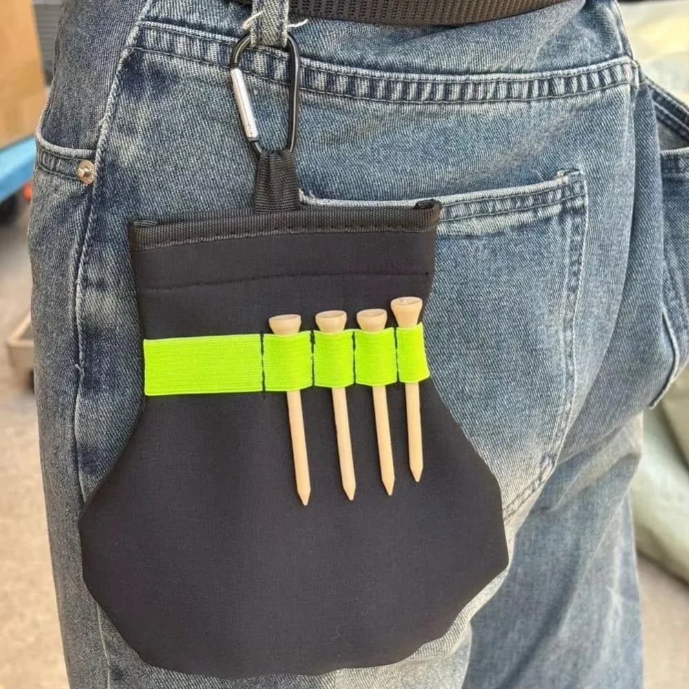 Accessori sportivi Custodia per palline da golf in terylene Clip in metallo Spaziosa porta tee per palline da golf Accessori da golf Corso da golf