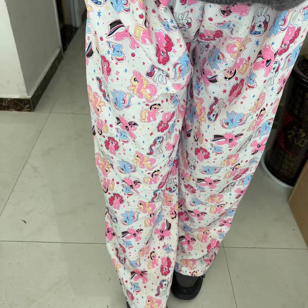 Pantaloni Pigiama My Little Pony, Stampa Anime per Ragazze, Pantaloni Lunghi Sottili con Cartoni Animati, Abbigliamento Casual per Casa, Pigiama per Studentesse, Regalo per Ragazze