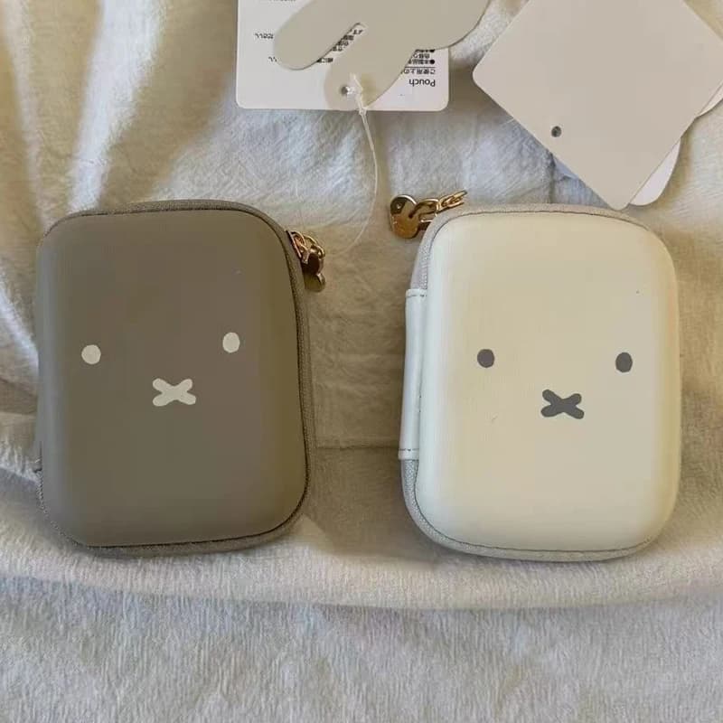 Kawaii Miffy Piccola custodia per rossetto carino Borsa per trucco Custodia rigida Cuffie portatili Borsa identificativa Custodia per cuffie natalizie Regali