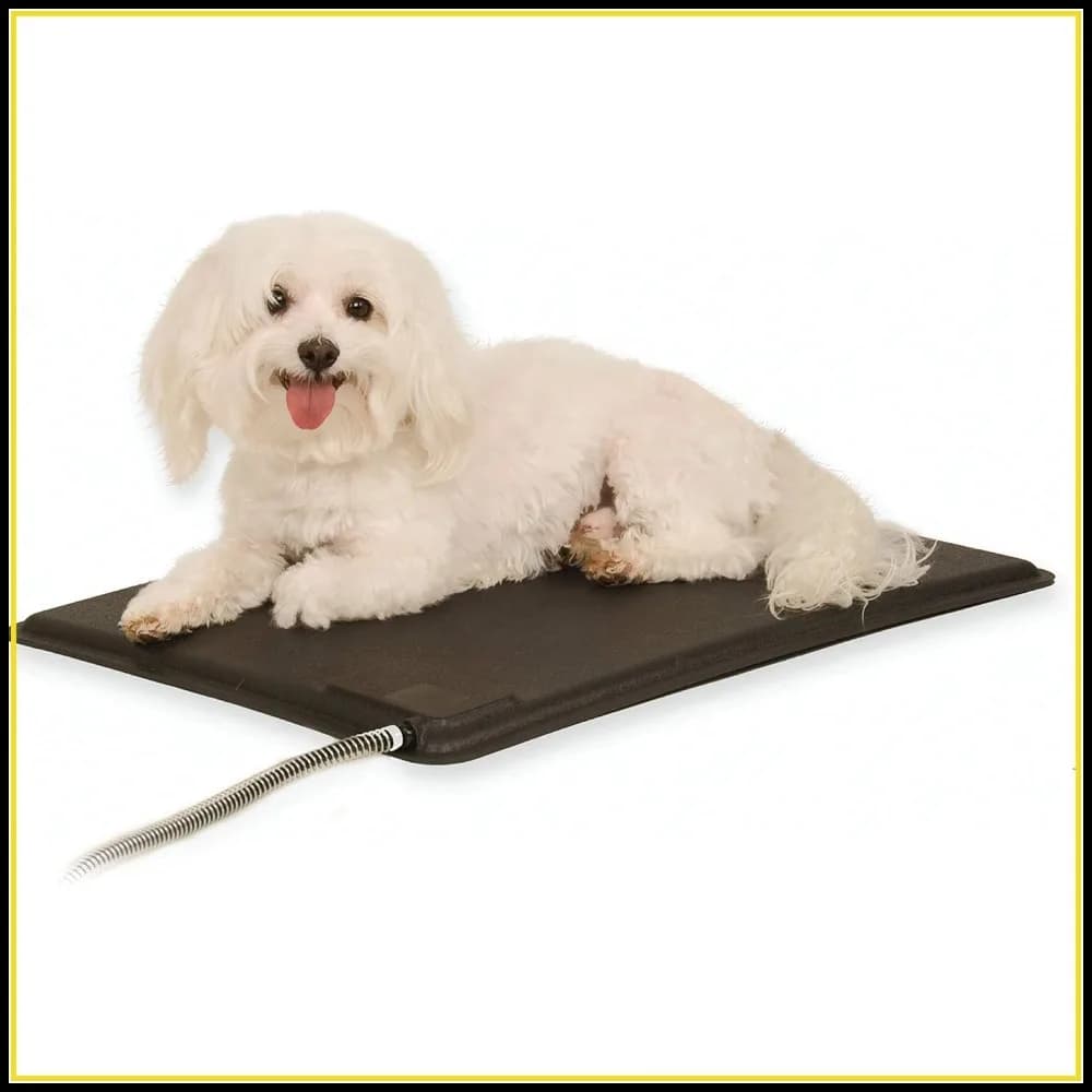 Tappetino Riscaldato per Cani da Esterno, per Cuccette, in Plastica ABS Impermeabile, con Rivestimento Lavabile, 18.5x12.5in Nero 40W