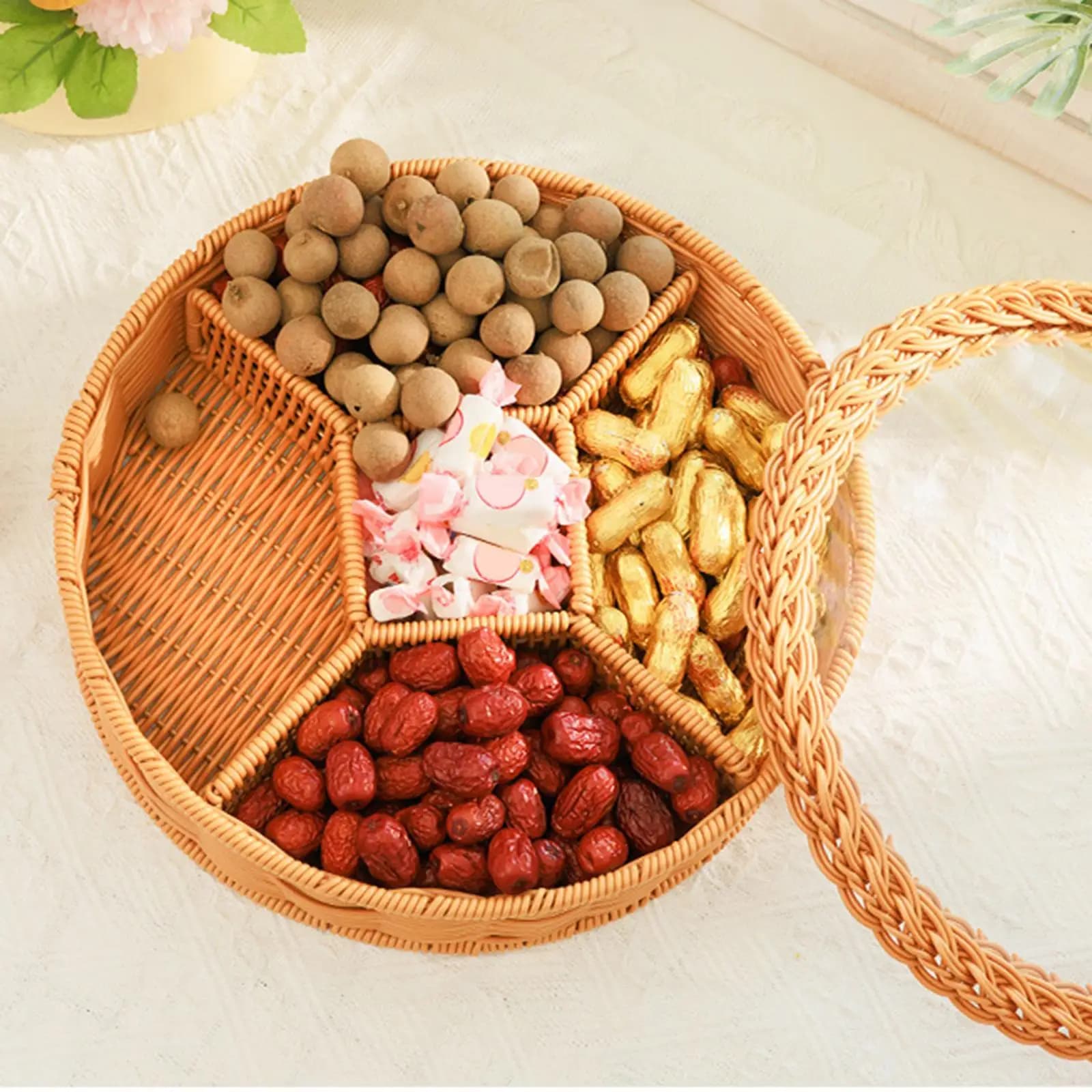 Dried Fruit Organizer 5 Compartments Serving Dishes Fruit Platter Dried Fruit