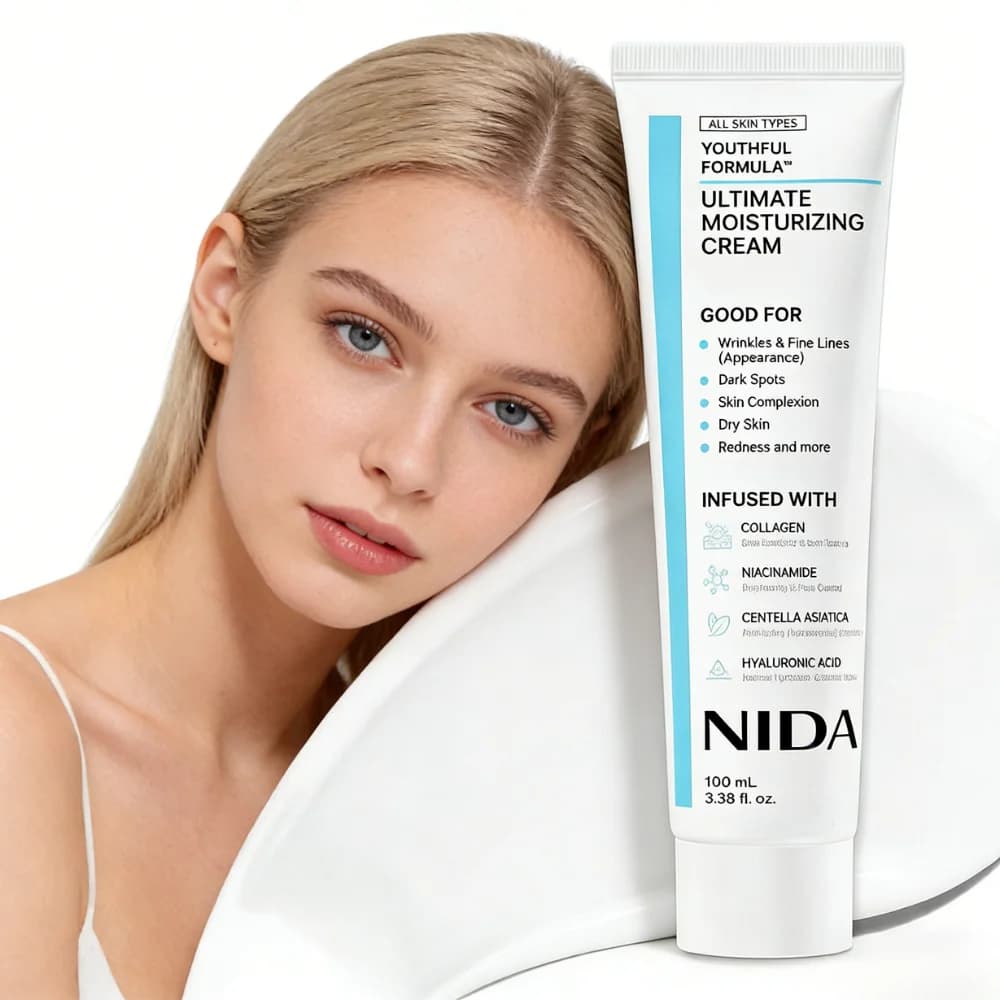 Crema Viso Niacinamide Centella 100ml per Macchie Scure e Rossori, Migliora il Tono della Pelle, Formula Giovanile, Idratante Leggero