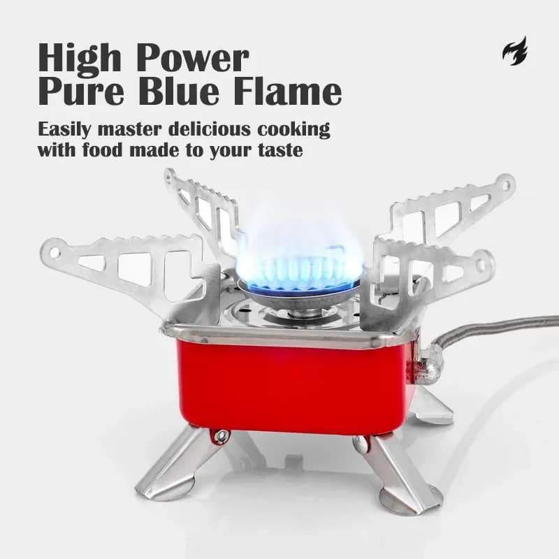 Portable Camping Stove Ultralight Backpack Stove with Stable Support Mini Windproof Camping Gas Stove for Kitchen Excursions