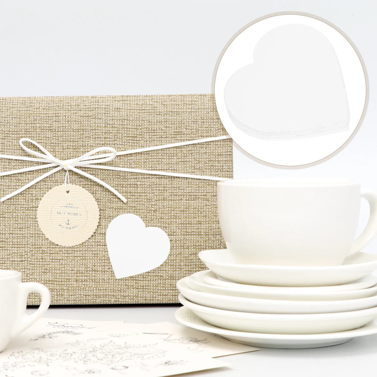 20 Pezzi di Carta Adesiva per Sublimazione con Design a Cuore, Adesivi Termici Vuoti per Stampa, per Artigianato Fai-da-Te e Buste per Matrimoni