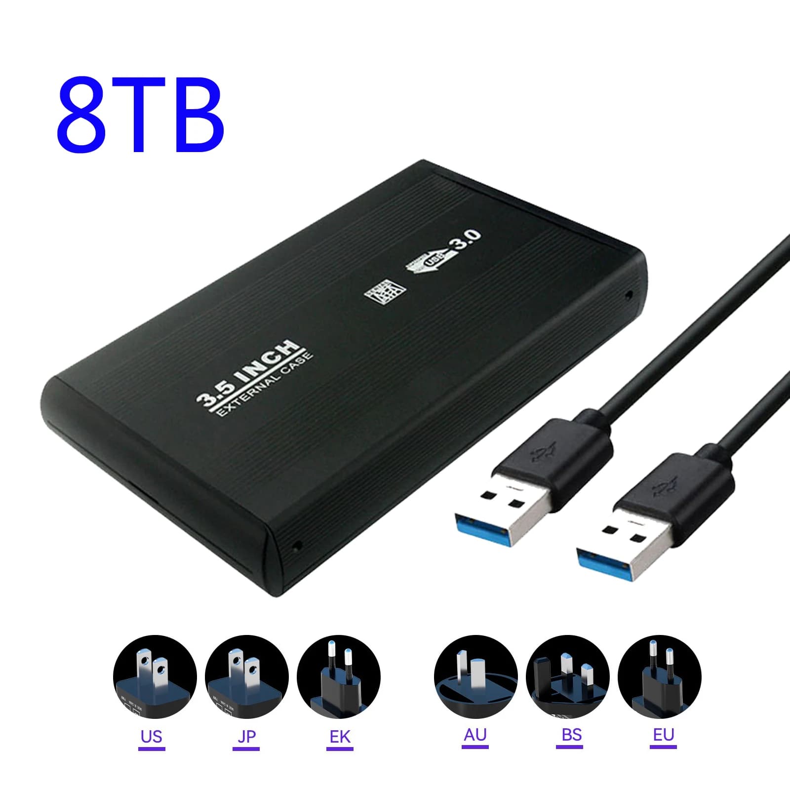 NEW Portable External HD Hard Drive, 8TB, HDD Memory, USB3.0, High Speed Flash Drive for Laptop, PC,3.5" MacBook, PS4, PS5
