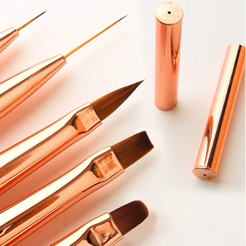 1/5 Pezzi Pennello per Nail Art in Acrilico UV Gel, Pennello per Strass, Pennello per Linee e Disegni, Strumento per Manicure