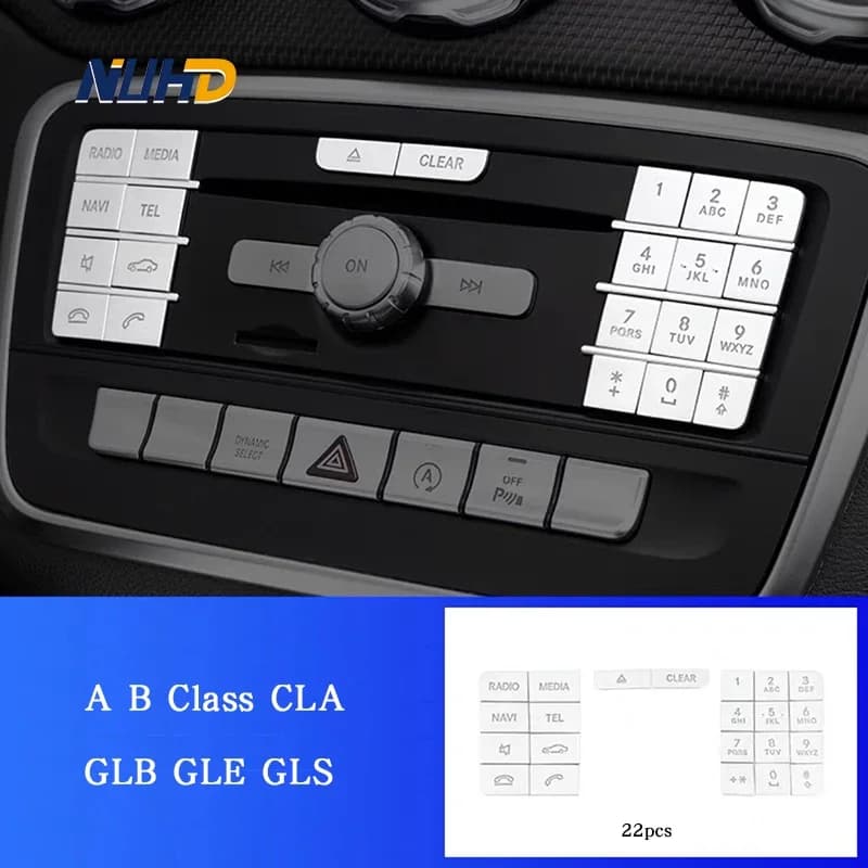 For Mercedes-Benz Class AB GLA GLE GLS CLA Auto Control Panel Central control button Internal Trim Cover Protective Accessories