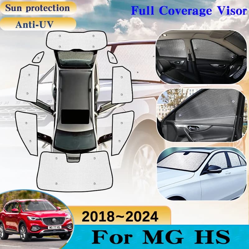 Per MG HS 2022 Accessori Plug-in EHs Phev 2018 ~ 2023 2024 Coperture per auto Parasole Parabrezza Finestre Anti-UV Protezione solare Visiera