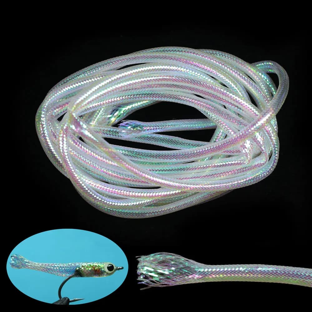 4/8m Braided Pearl White Mylar Tube Sparkling Fish Scale Body Tube Minnow Fly Rib Body Bait Fish Fly Tying Materials