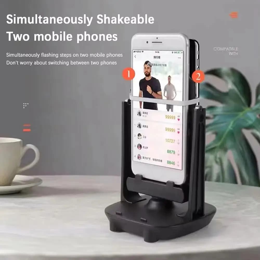 Desktop Cellphone Bracket Lazy Automatic Walker for iPhone Samsung Xiaomi Huawei Left and Right Swing Stepper Phone Holder Stand