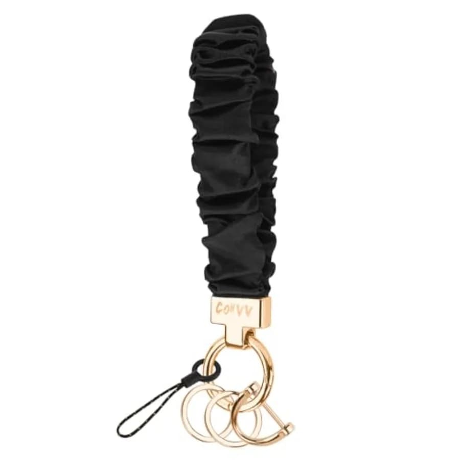Scrunchie Keychain Wristlet for Women - Stretch Car Key Holder Bracelet, Key Chain Wristlet for Gym, Shopping and Travel