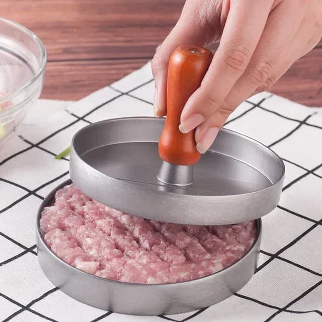 Pressa per hamburger Macchina per hamburger antiaderente con carta cerata Macchina per hamburger in alluminio per barbecue da cucina