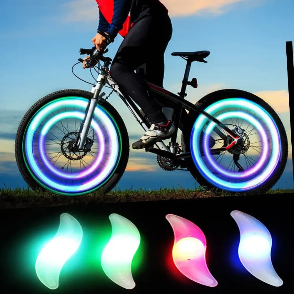Colorful Light for Bike Wheel Rays Waterproof MTB Equilibrium Bicycle Light LED Tire Tires Lights Flash Bike Lamp