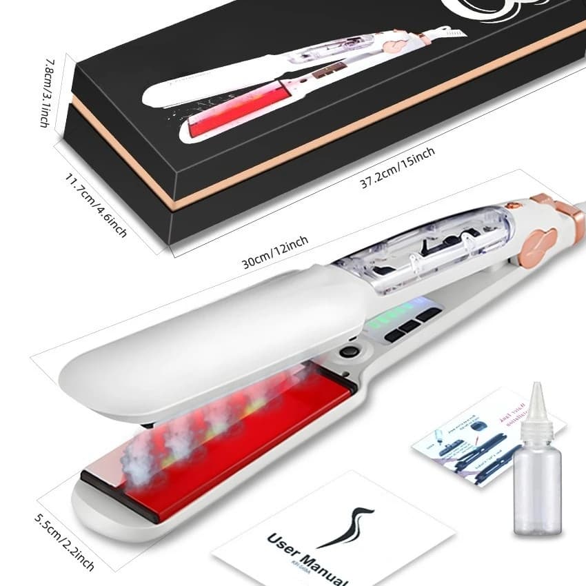 New hair plate and curler 2 in 1 double electric voltage best steam hair plate Lisseur Cheveux Vapeur luxury steam