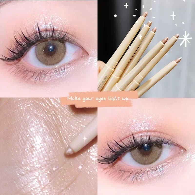 Shade pencil with diamond glitter with pencil sharpener Make-up highlighter Champagne eyeliner pen with long lasting pink silk kiss