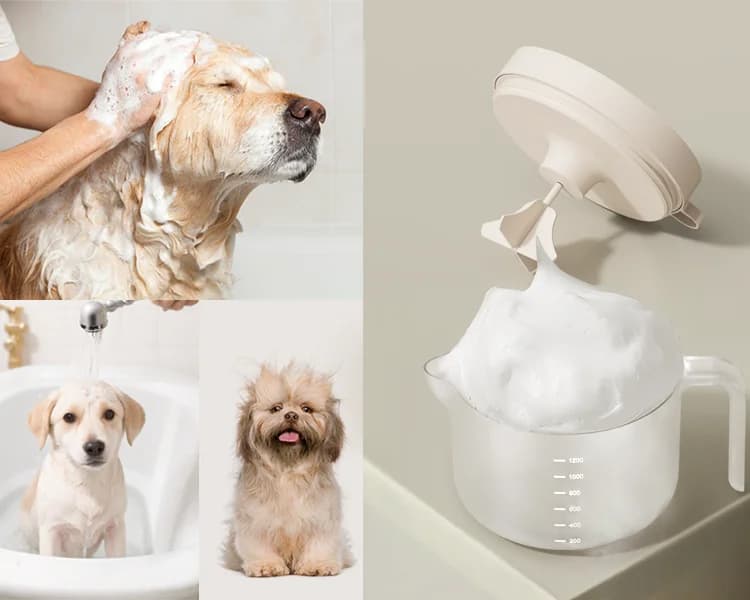 Prodotti per la pulizia degli animali domestici, shampoo automatico e balsamo, stazione schiumogena per cani, lavatrice/