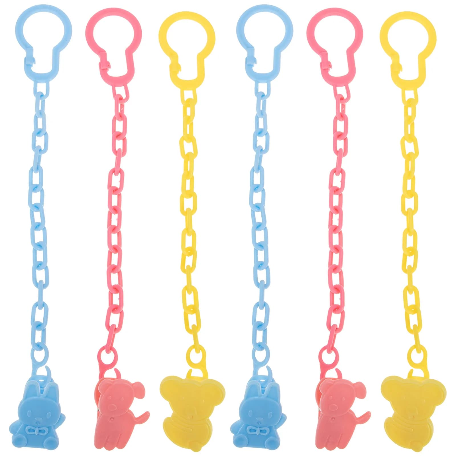 Set di 12 Clip per Ciuccio a Forma di Cartone Animato, Pratico Strumento per Mantenere i Ciucci al Sicuro, Clip per Ciuccio e Porta Ciuccio