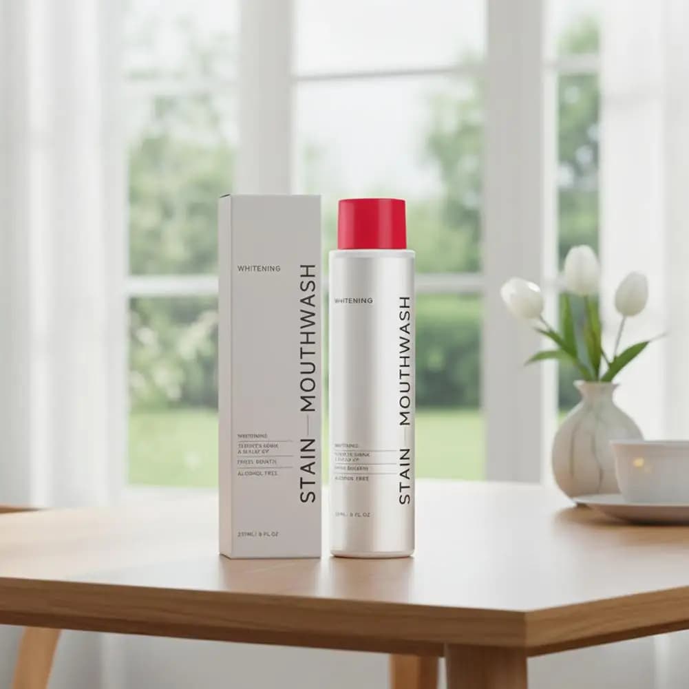 Collutorio Sbiancante per Denti 237ml, Rimuove Cattivi Odori e Macchie, Pulizia Orale, Alito Fresco, Protegge le Gengive, Rinfrescante