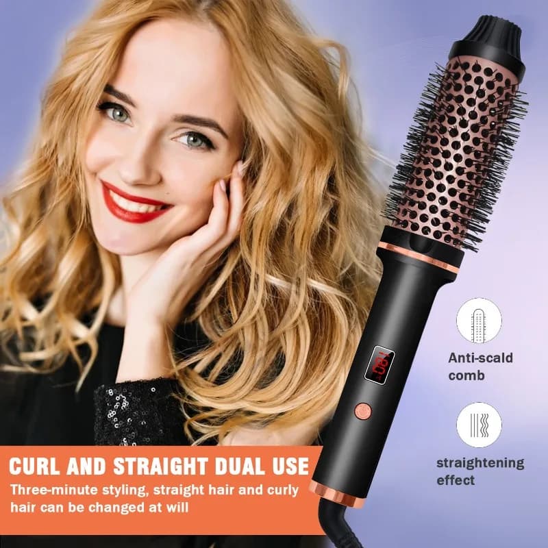 New Model Hair Sprinkler Brush Hot Air Brush Hair and Curtain 2 in 1 to create large interior curls and perfect fringe