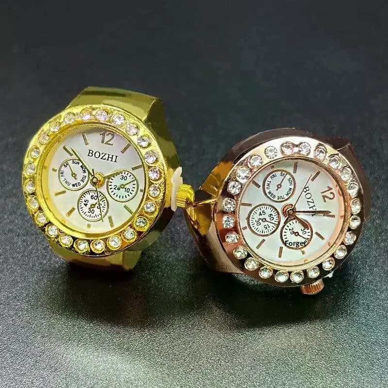 Fashion Alloy Finger Rings Watches Quartz Retro Ring Watch Gift Jewelry Round Quartz Finger Rings Women