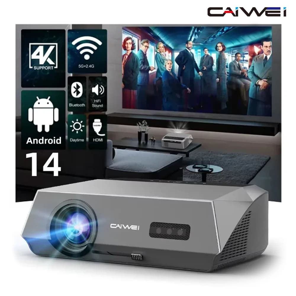 CAIWEI A10Q Proiettore 4K Full HD 1080P Home Theater Google TV WiFi Smart TV AutoFocus Netfli Beam pроектор per esterni