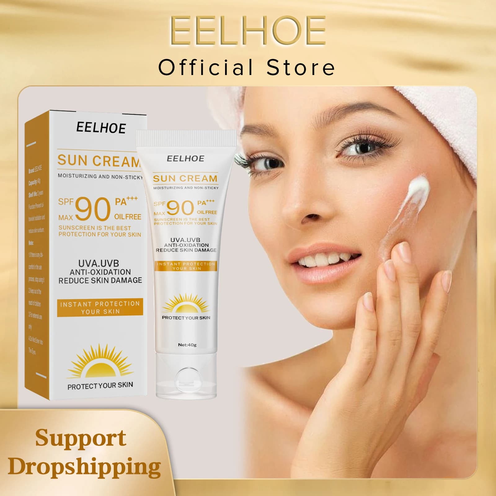 EELHOE Sun Cream Spf 90 Sun Cream Whitening Body Oil Control Whitening Face Moisturizing Cream Solar Cream Skin Protective Cream