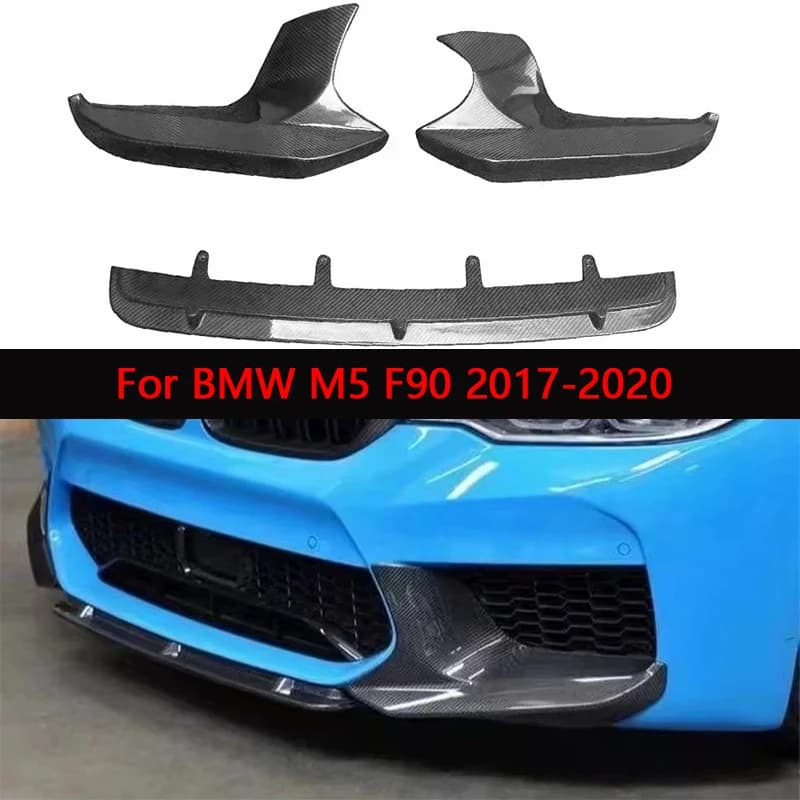Per BMW M5 F90 2017-2020 In Fibra di Carbonio Labbro Anteriore Paraurti Labbro Separatore Diffusore Mento Spoiler angolo di avvolgimento Paraurti Anteriore angolo