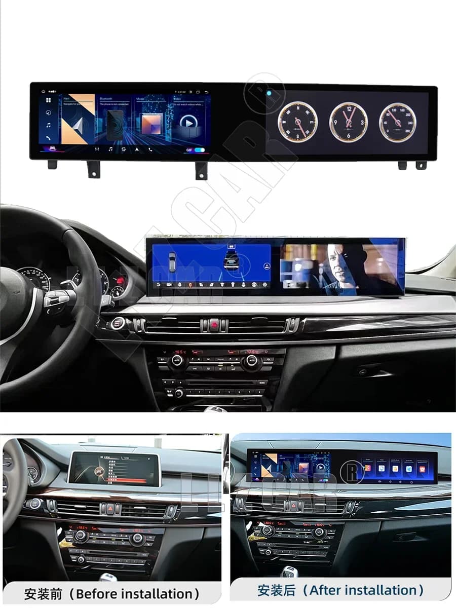HIGH Navi Dual screen Car Radio Android 13 Auto For BMW 5 Series F10 F11 520i 525i X5 F15 X6 F16 Multimedia Video Player Carplay