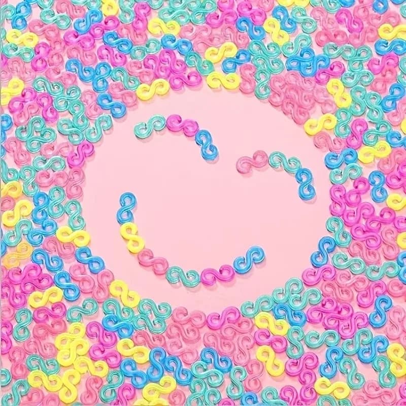 960 pcs S-Shaped Rubber Clips, S-Shaped Versatile Shape, DIY Weaving Projects Loom Band Creations, Random Color Assortment