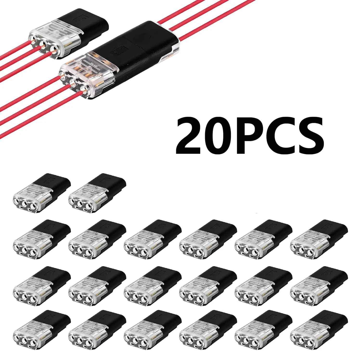 10-30 Pezzi Connettori Rapidi LED D3 Senza Saldatura e Senza Spellatura, Tipo Plug-in con Tre Fili per Inserimento Reciproco