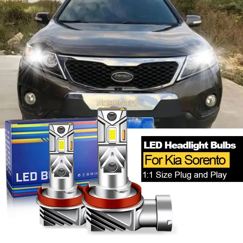 2PCS CANbus Per Kia Sorento 2011 2012 2013 2014 2015 2016 Fari A LED H7 H9 H8 H11 Fascio Alto Basso 12V Lampadine 20000LM Bianco