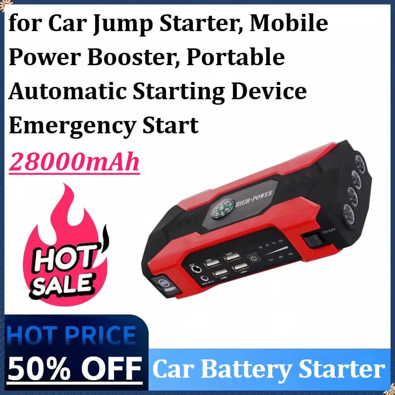 Avviamento batteria per auto 28000mAh 12V per avviamento di emergenza per auto Booster di potenza mobile Dispositivo di avviamento automatico portatile Avvio di emergenza