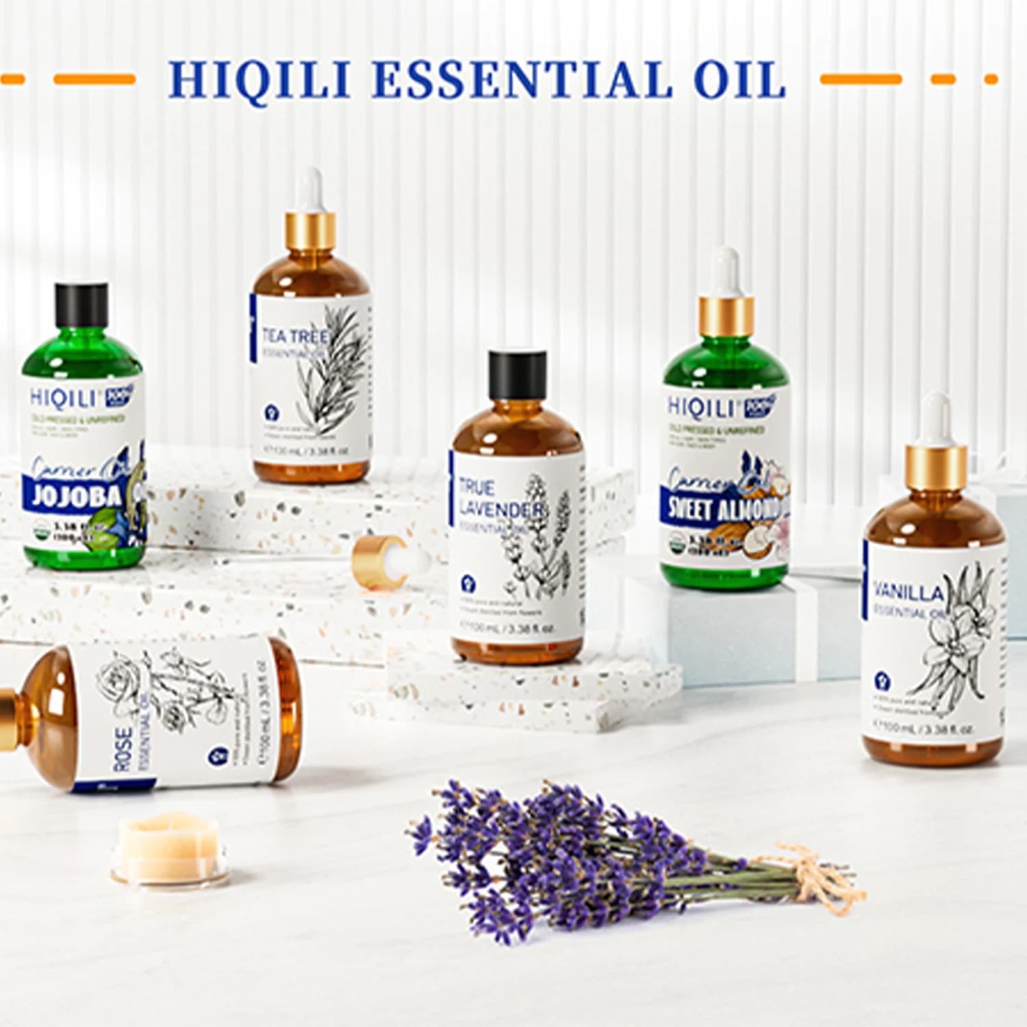Olio essenziale HIQILI da 100 ml, lavanda, vaniglia, estratto di spezie naturale al 100%, adatto per umidificatori da interno, candele per aromaterapia fai da te