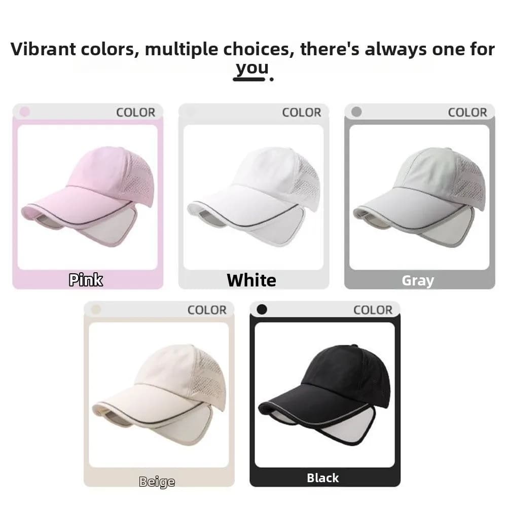Cappello da Baseball Portatile a Tesa Larga, Asciugatura Rapida, Protezione Solare, Cappellino Sportivo Retrattile Anti-UV per Golf e Tennis, Unisex