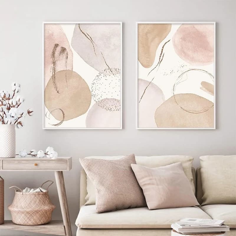 Abstract Bohemian Geometric Beige Poster Canvas Painting Wall Art Printing Picture Bedroom Living Room Home Decoration Pictur