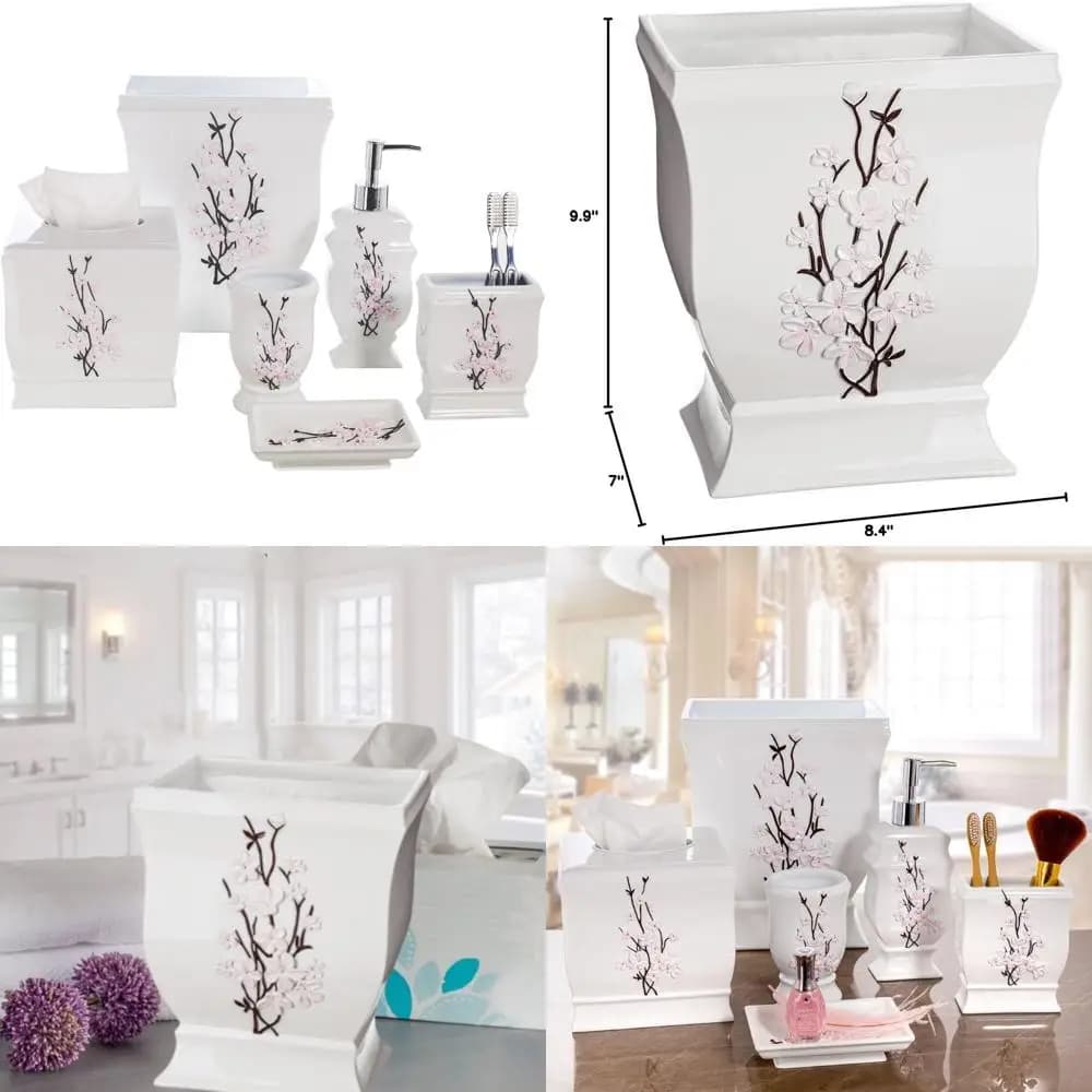 Elegante Cestino Decorativo da 1,48 Galloni per Piccoli Bagni, Sale da Toilette, Camere da Letto o Soggiorni