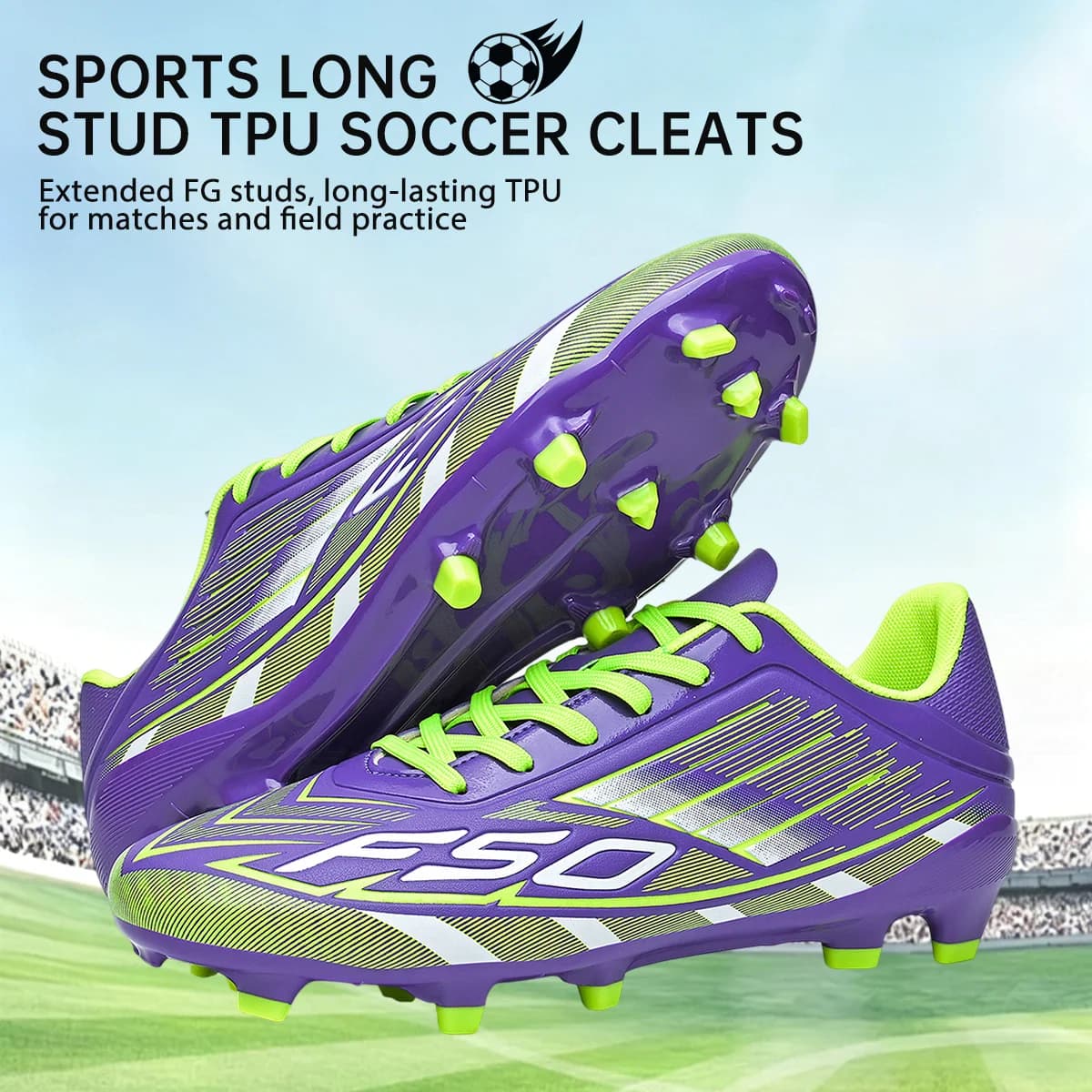 Men's AG/FG High Rebound Football Shoes Outdoor Professional Match Breathable Anti-Slip Wear Resistant