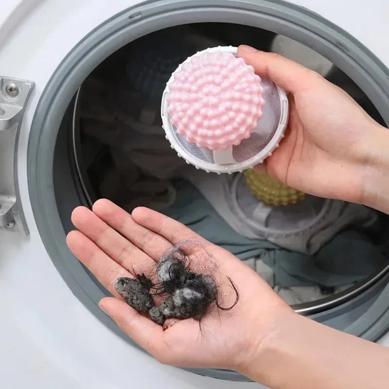 2 in 1, floating velvet filter bag, reusable laundry ball, clothes and hair cleaning tool