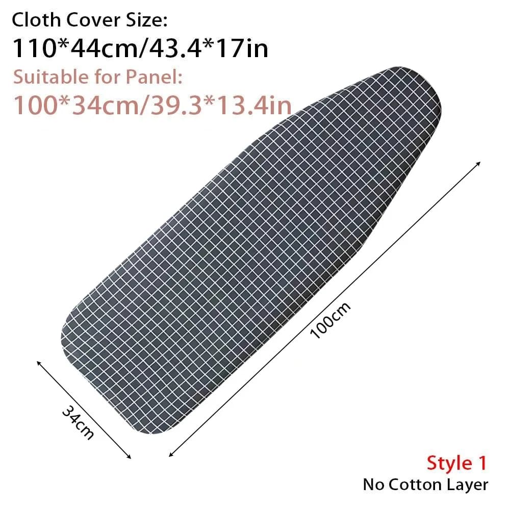 1 pezzo di copertura per asse da stiro resistente alle macchie, imbottitura in cotone spesso con bordo elastico, protezione termica in ferro, copertura in tessuto universale
