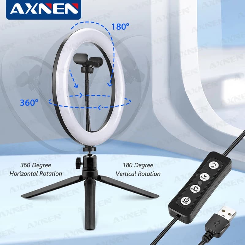 LED Selfie Ring Light Dimmable Photography Ringlight with Phone Stand Holder Fill Light for Youtube Video Live Vlog Makeup