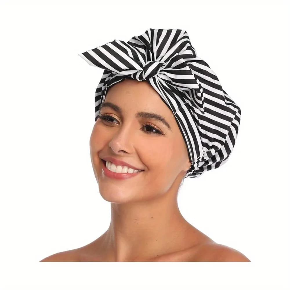 Cuffia da Doccia Riutilizzabile per Donne, Impermeabile, Extra Large, per Capelli Lunghi, Protezione per Capelli durante il Bagno e la Spa