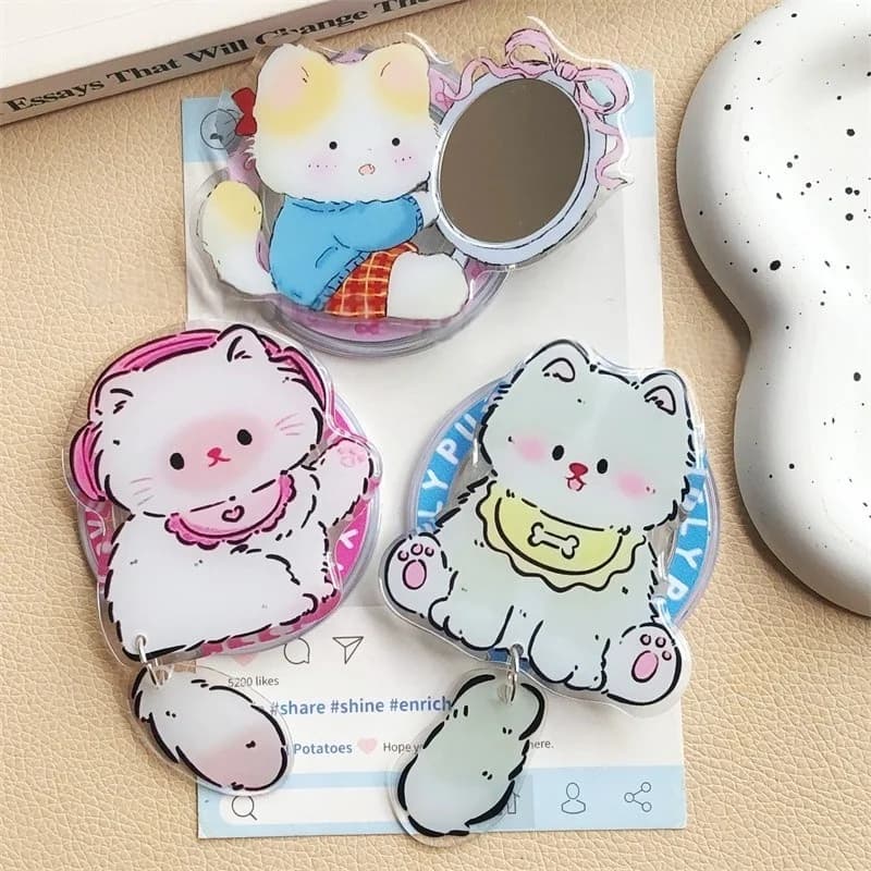 Coreano simpatico gattino cucciolo per Magsafe impugnatura magnetica per telefono Tok Griptok supporto per iPhone 16 custodia di ricarica wireless supporto per anello