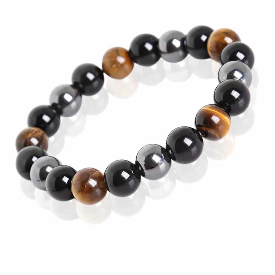 1 Natural Black Obsidian Hematite Tiger Eye Bead Bracelet For Men Magnetic Health Protection For Women Soul Jewelry