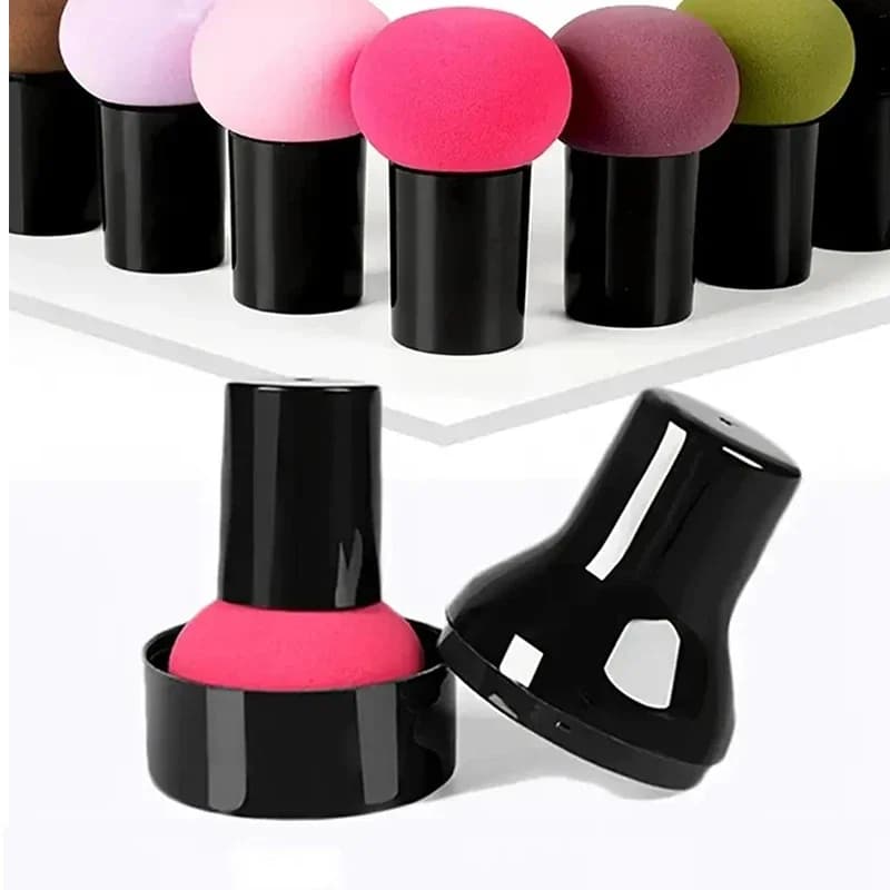 Spugna per trucco con testa di fungo Dry Wet Dual-use soffio di polvere cosmetico con custodia per manico creme per fondotinta professionali strumenti di bellezza