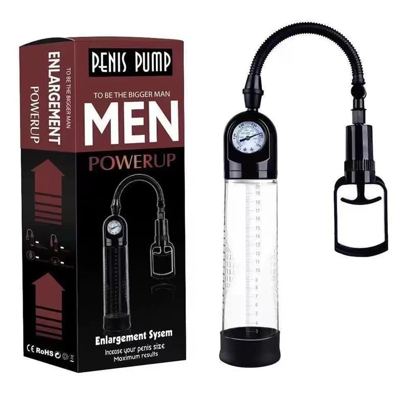 Male Penis Manual Pump Penis Enlarger Vacuum Pump Negative Pressure Big Cock Erection Improvement Training Equipment SexToy For Adults