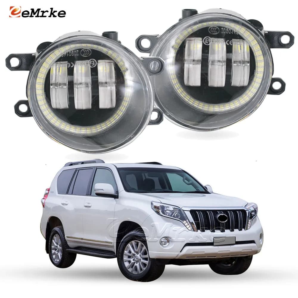 PTF Led Car Fendine Buckle + Angel Eyes Ring for Toyota Land Cruiser Prado J150 1st Facelift 2013/09 2014 2015 2016