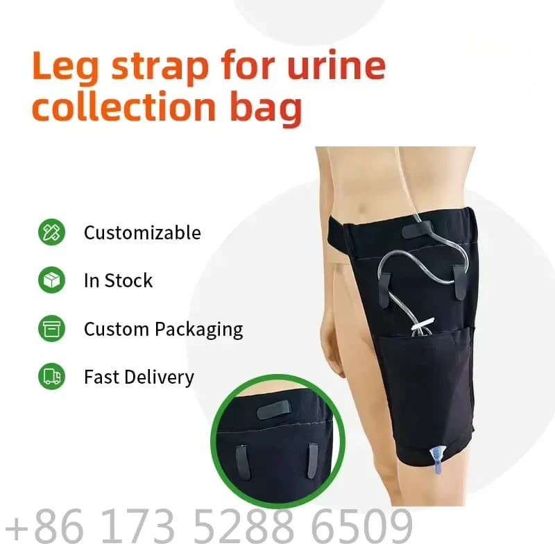 AP01 for Incontinence Urine Bag Waist Strap Washable Full Cotton Elastic Adjustable Pocket Style Leg Bag Fix Belt for Patient