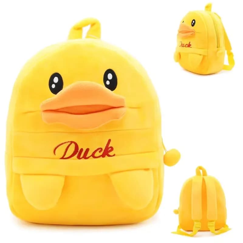 Zaino in peluche a forma di simpatica anatra gialla per bambini 3-5 anni, 30,5CM*24CM*10,5CM